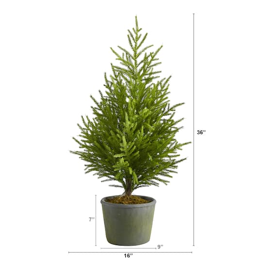 3ft. Unlit Norfolk Island Pine Artificial Potted Christmas Tree